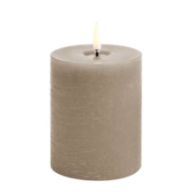 LED pillar melted candle, Sandstone, 7,8x10 cm